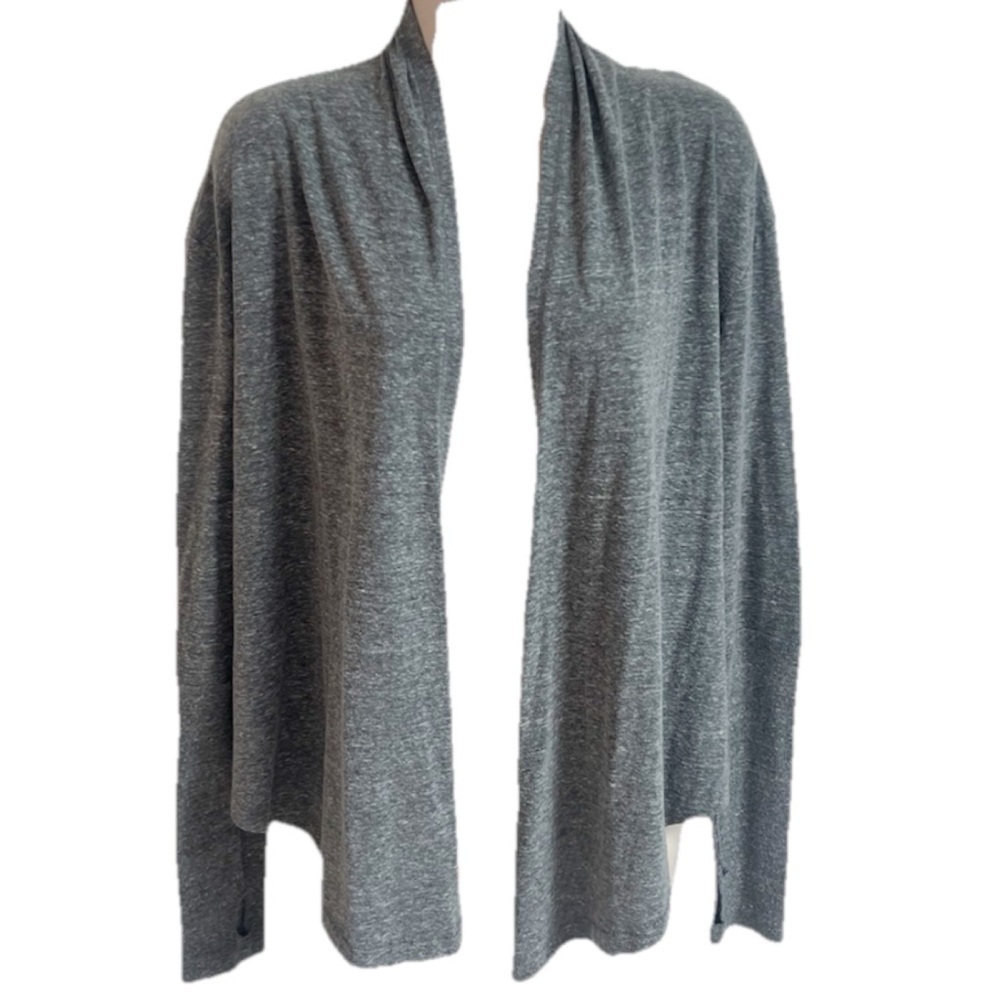 Andrea Jovine Gray Casual Lightweight Cardigan Open Women’s Medium Cotton Blend
